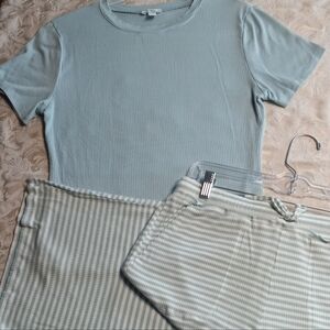 dip Light Blue Ribbed Sleep Set